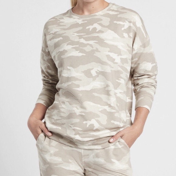 Athleta Tops - Athleta Balance Pullover Sweatshirt - Oatmeal Camo, XL